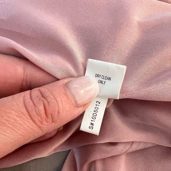 Kay Unger Dusty Pink Floral Short Sleeve Ruched Bodycon Dress Medium - Picture 10 of 11